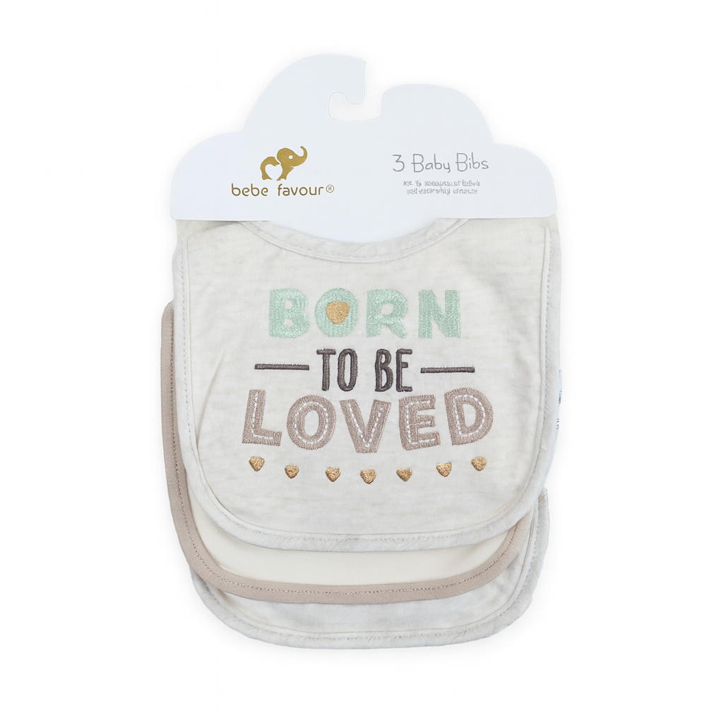 Born to Be Loved 3 Piece Bib Set