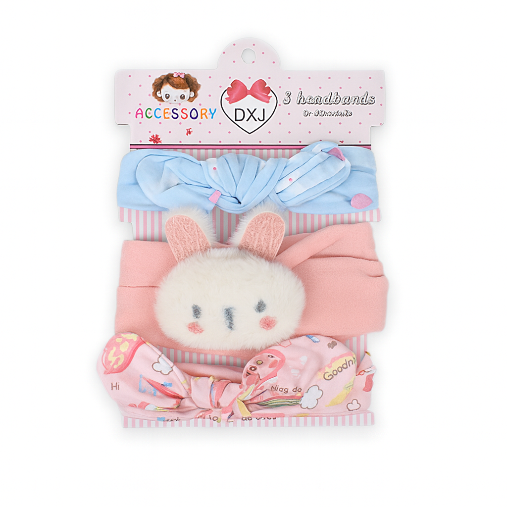 Bunny 3 piece Headband Set