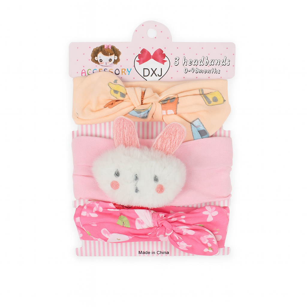 Bunny 3 piece Headband Set