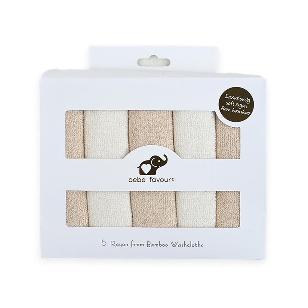 Bebe Favour Solid Bamboo 5 Wash Clothes