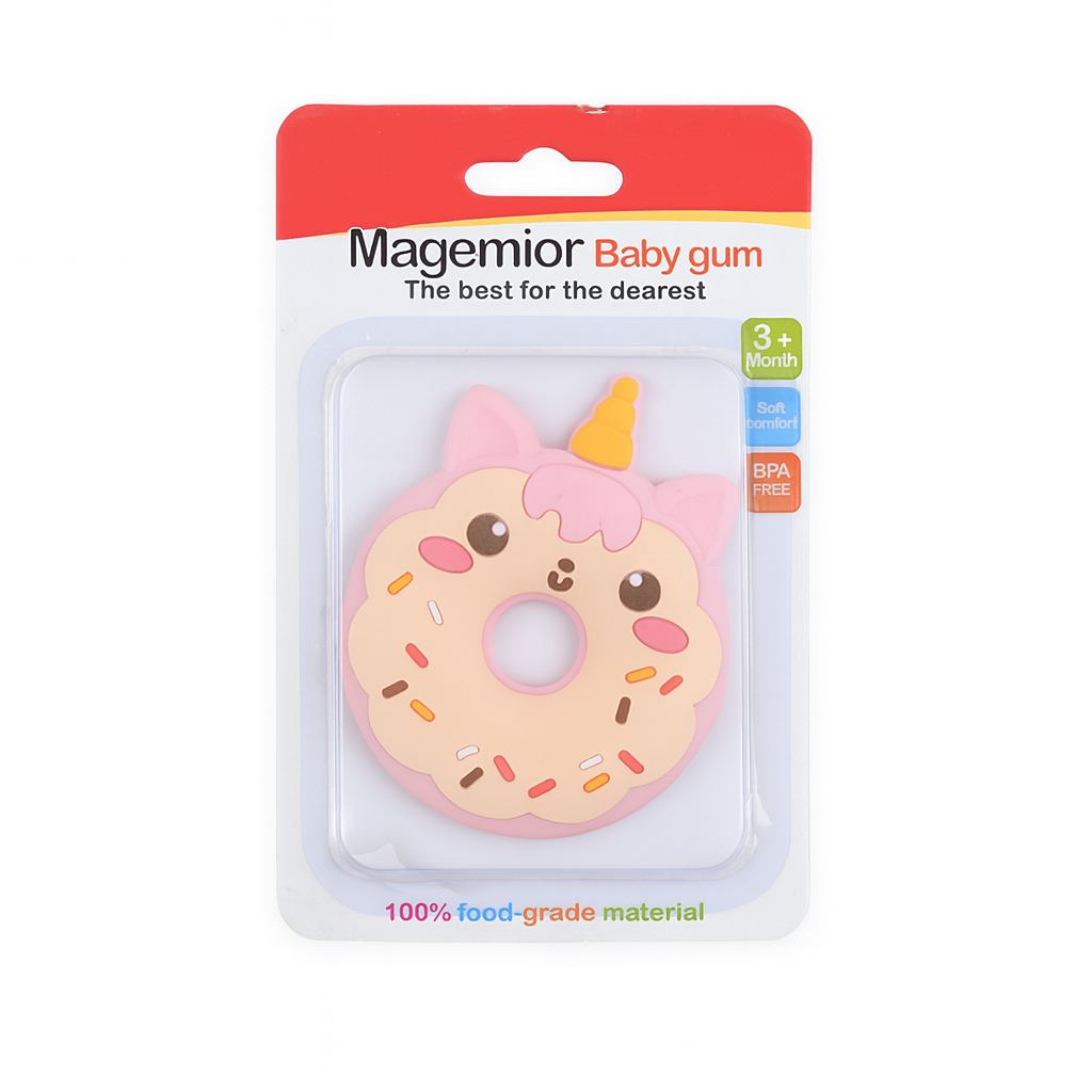 Unicorn Donut Round Baby Teether