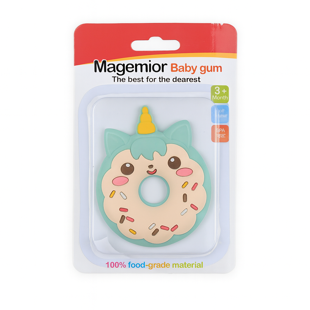 Unicorn Donut Round Baby Teether
