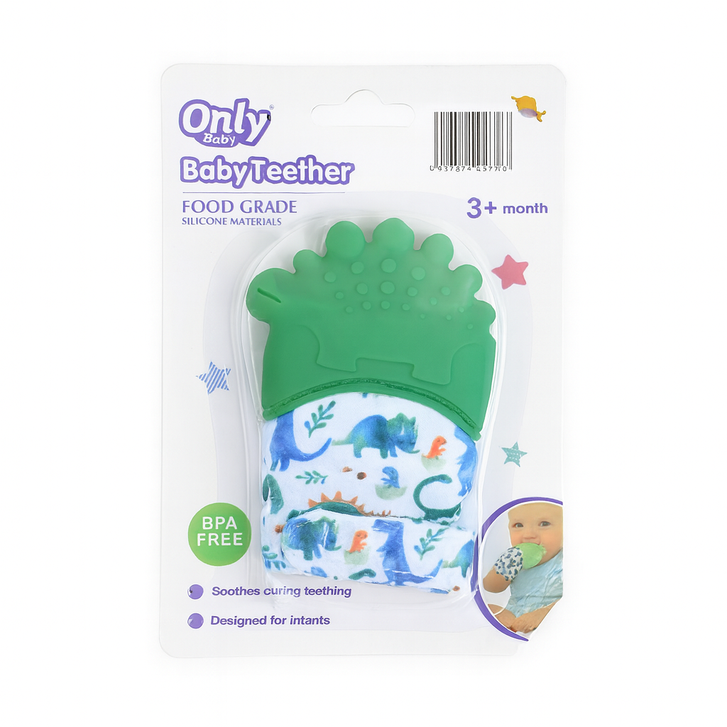 Green Dino Hand Teether