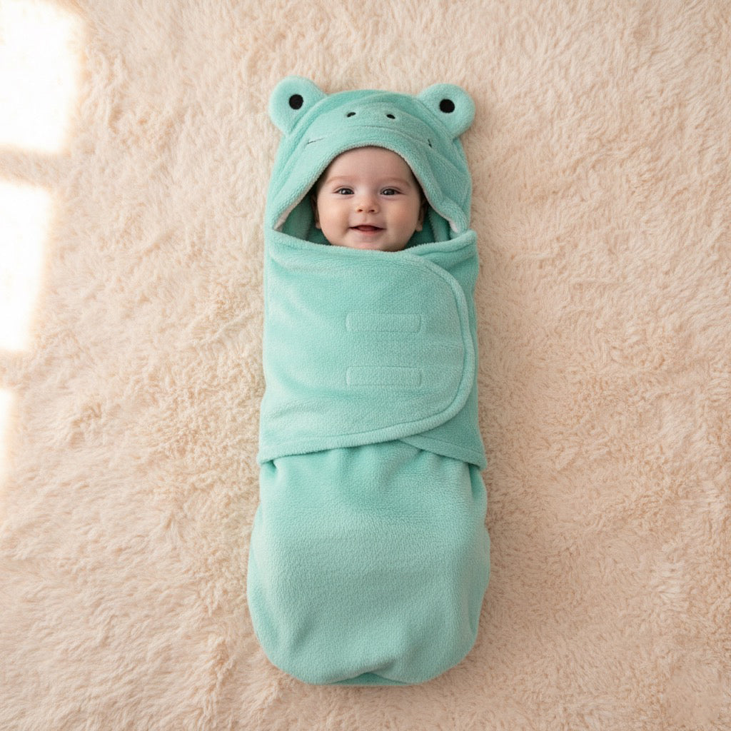 Funky Frog Fleece Swaddle Wrap