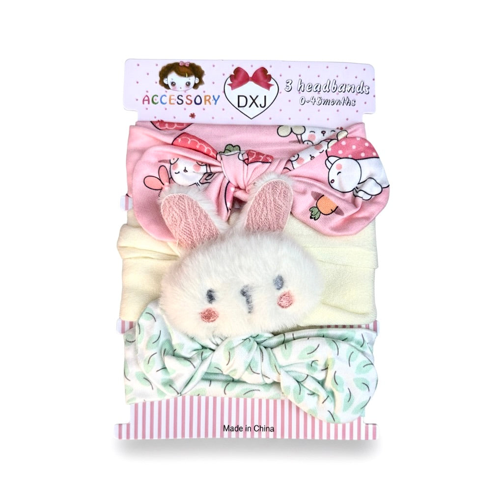 Bunny 3 piece Headband Set