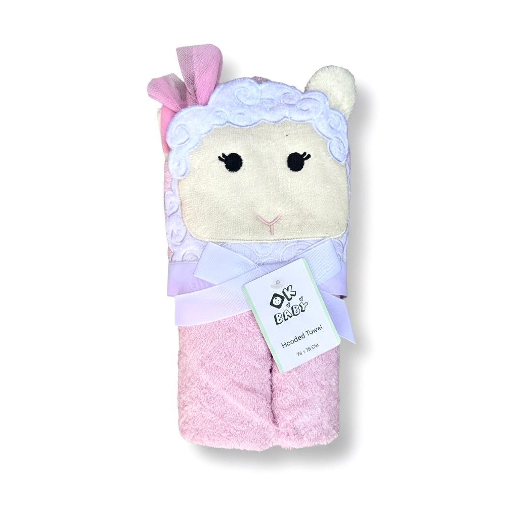 Bebe Favour Pink Sheep Hooded Bath Towel