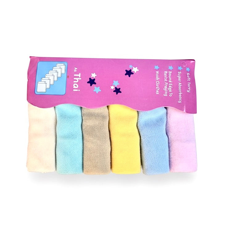 Soft Terry Multi Color Face Towel Pack of 6