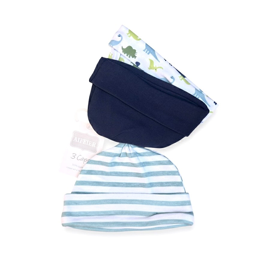 Hudson Dino Knot Cap Pack Of 3