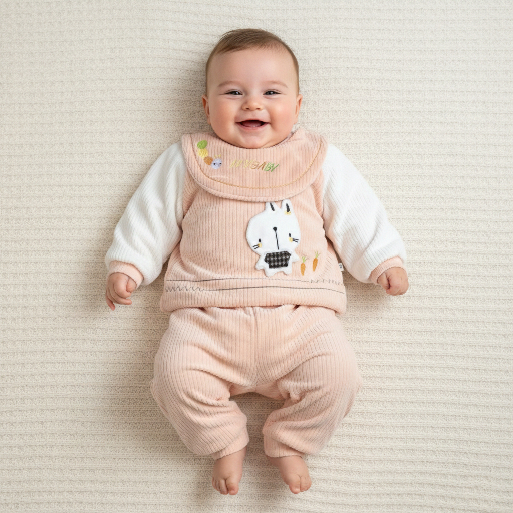 Carrot & Bear 3 Piece Shirt Pajama