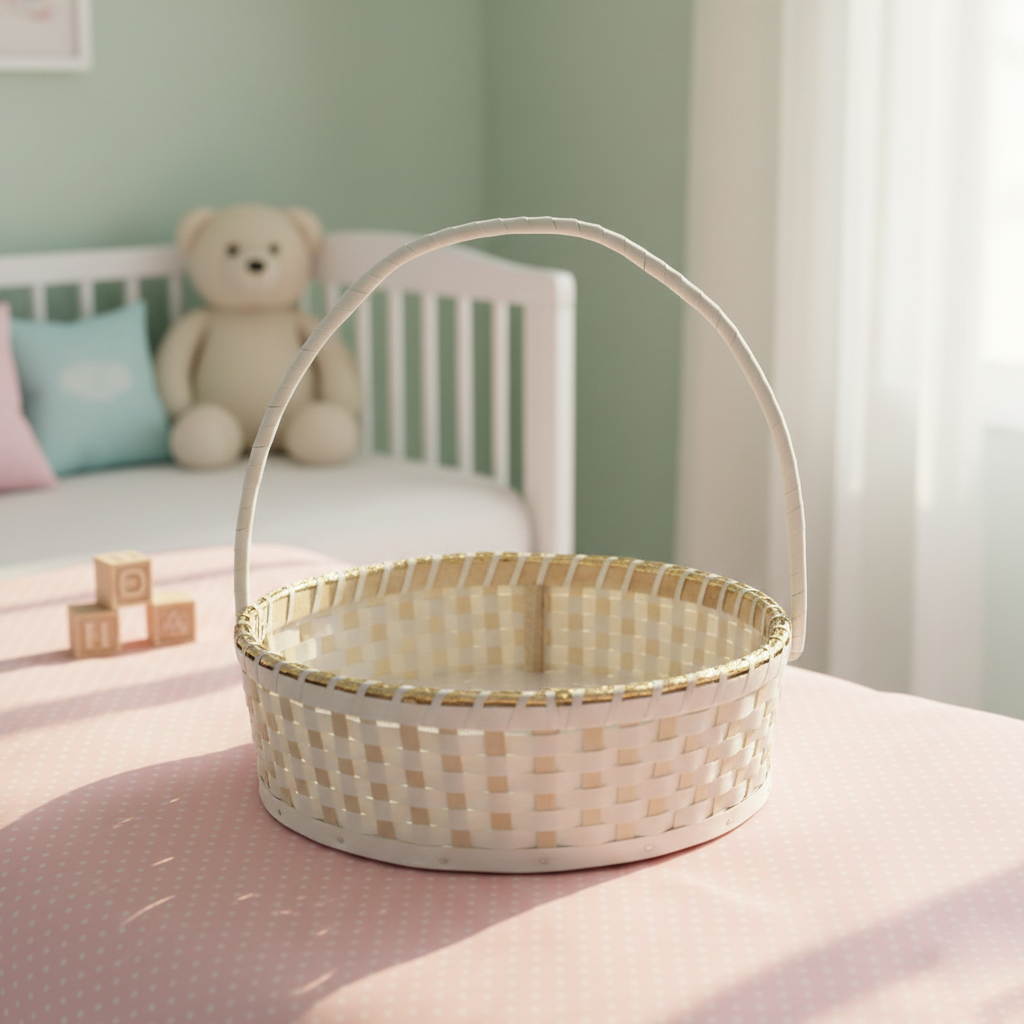 Round Wooden Gift Basket