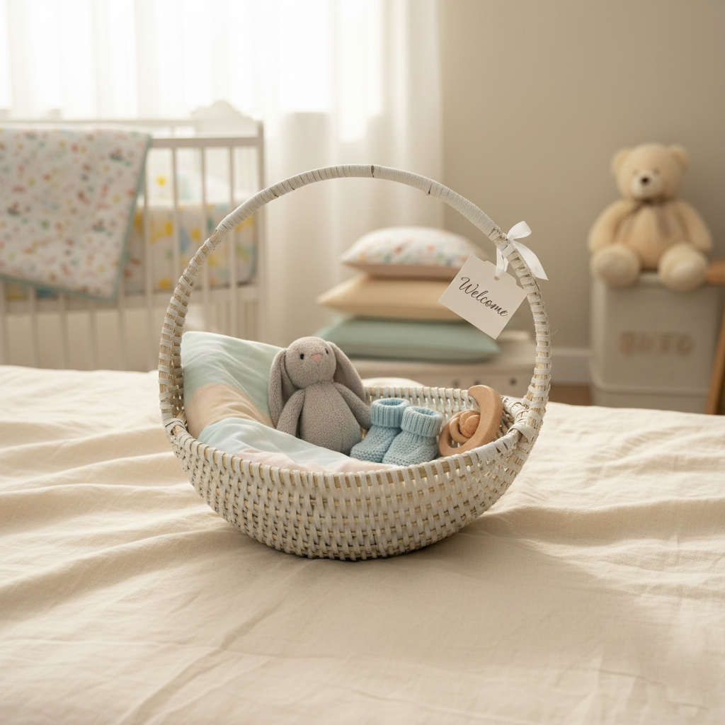 Oval Wooden Gift Basket