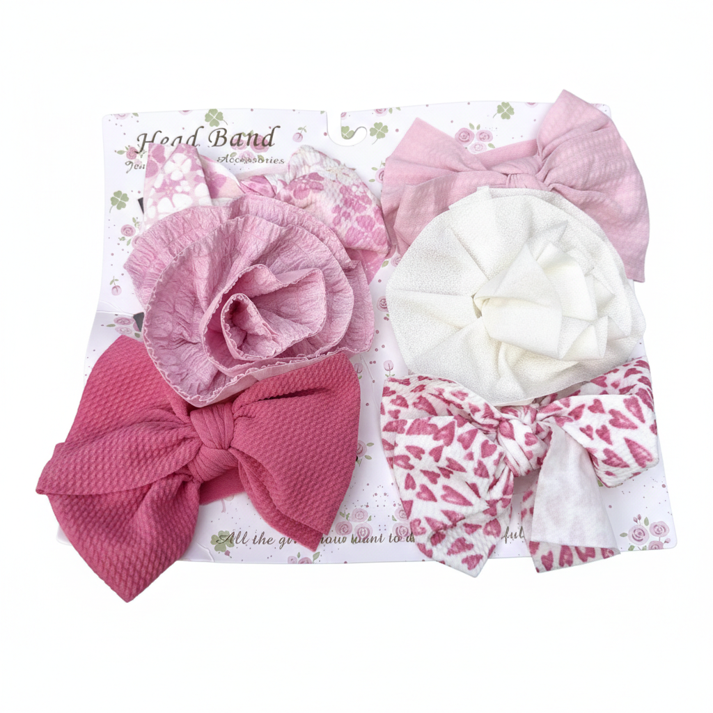 Cute Bow 6 piece Headband Set