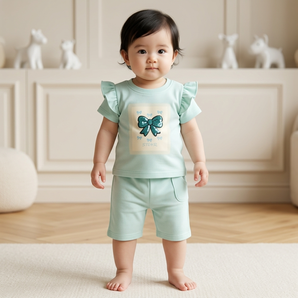 Girls Butterfly Style Shirt & Short