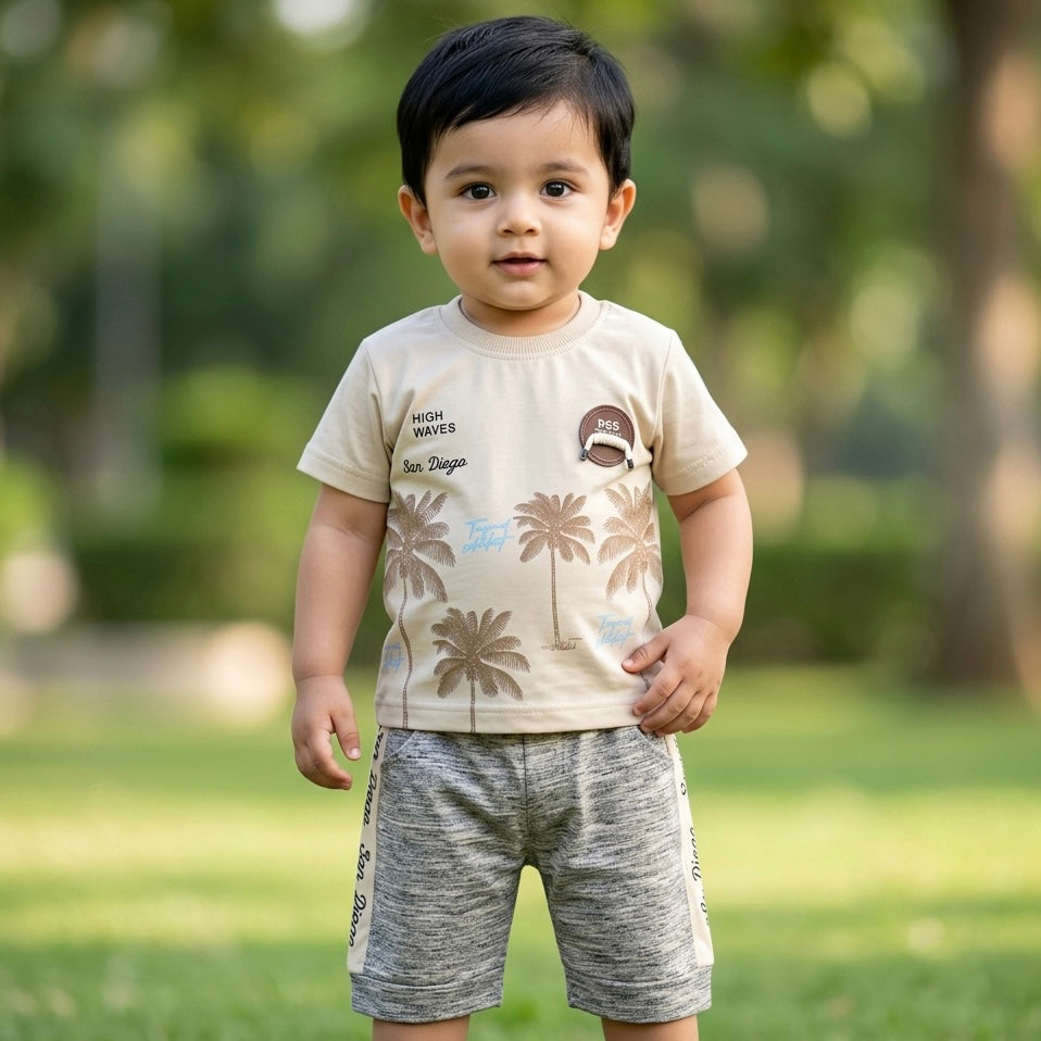 Kids Shirt & Short Set Palm Trees