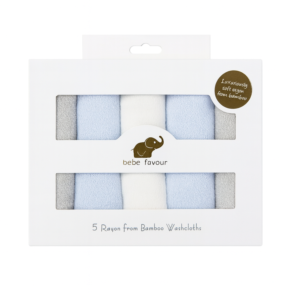Bebe Favour Solid Bamboo 5 Wash Clothes