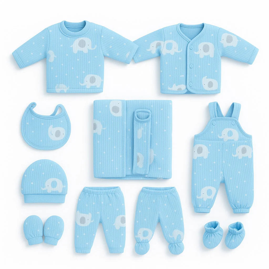 Soft Fleece Elephant 11 Piece Winter Starter Set