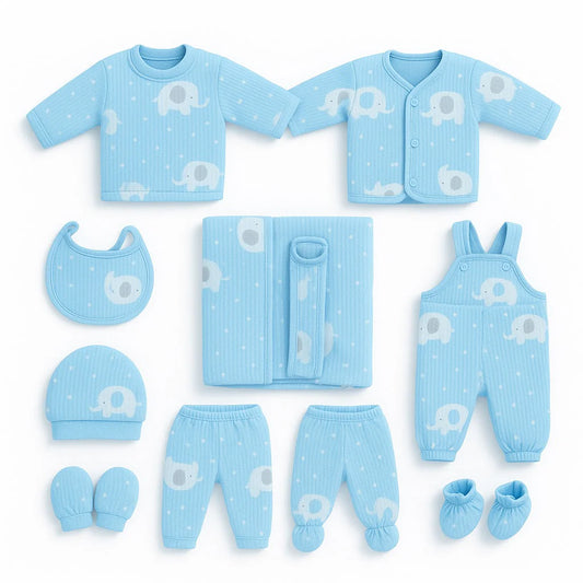 Soft Fleece Elephant 11 Piece Winter Starter Set
