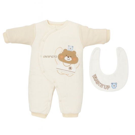 Bear Time Quilted 2 Piece Romper Set