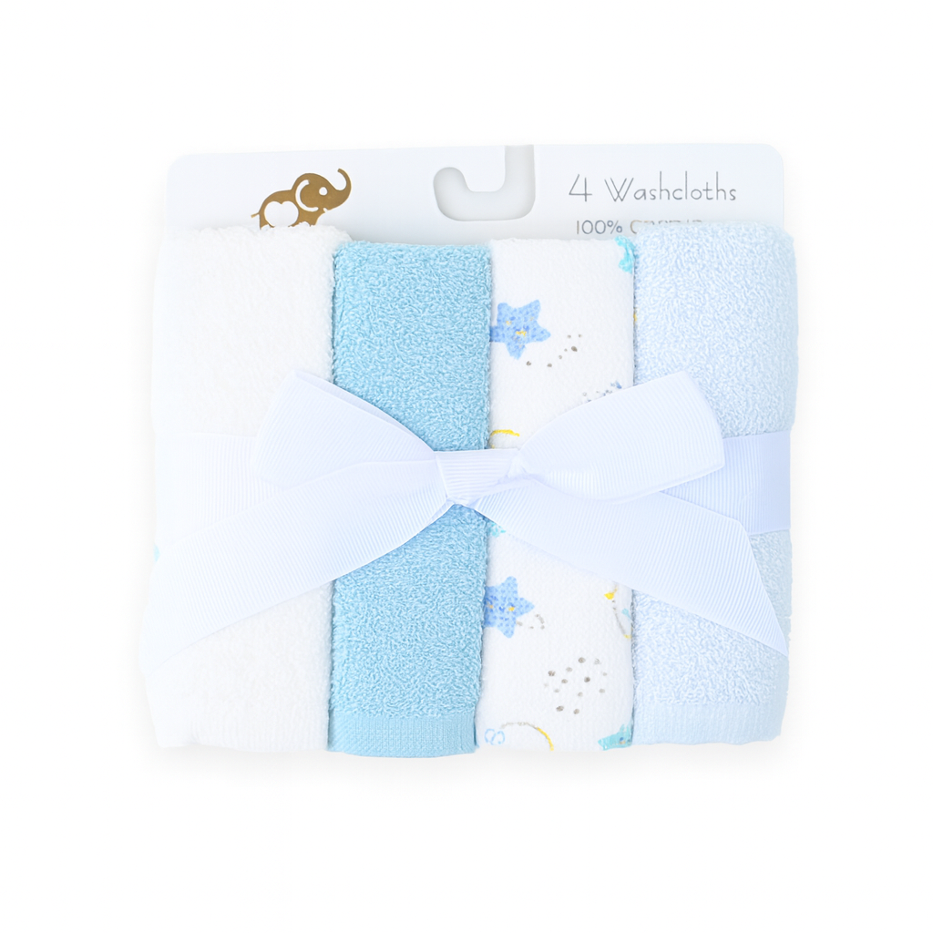 Bebe Favour Blue Star 4 Piece Face Towel Set