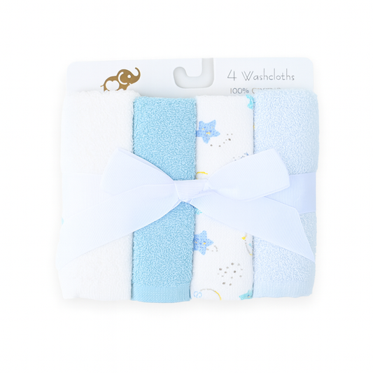 Bebe Favour Blue Star 4 Piece Face Towel Set