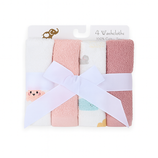 Bebe Favour Happy Cloud 4 Piece Face Towel Set