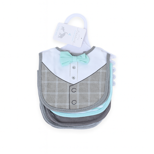 Green Bow Tuxedo 5 Piece Bib Set