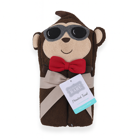 Hudson Monkey Hooded Bath Towel