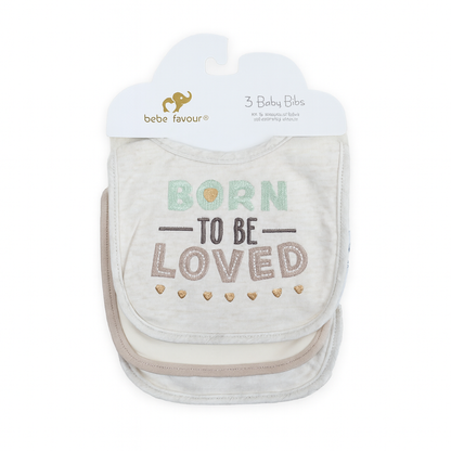 Born to Be Loved 3 Piece Bib Set