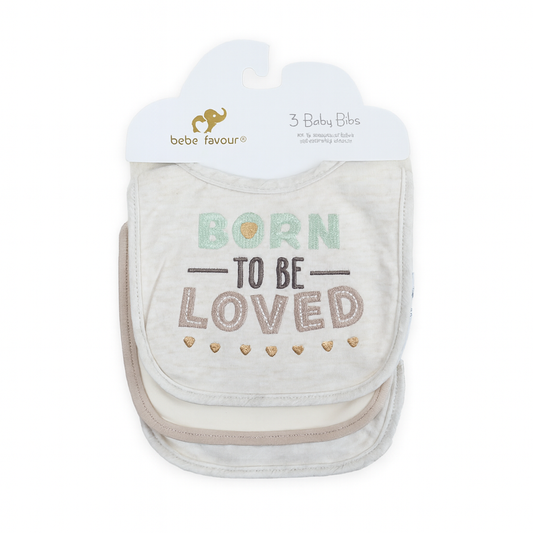 Born to Be Loved 3 Piece Bib Set