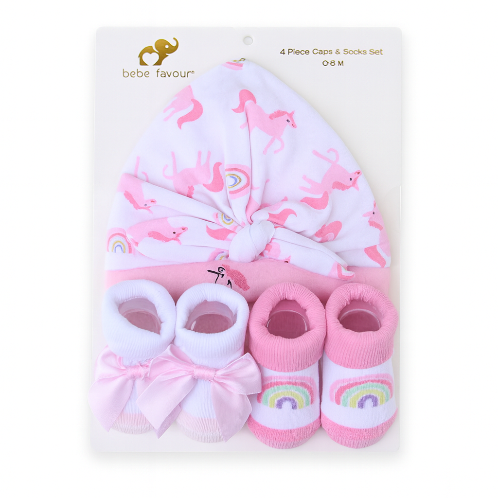 Uni Flower 4 Piece Cap With Booties