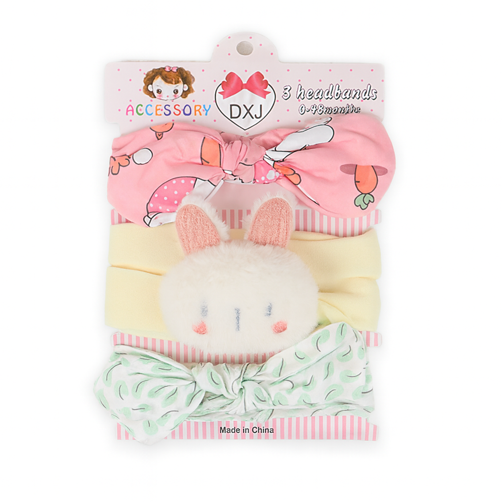 Bunny 3 piece Headband Set