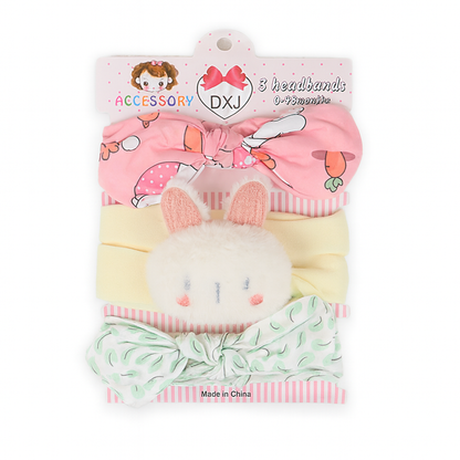 Bunny 3 piece Headband Set