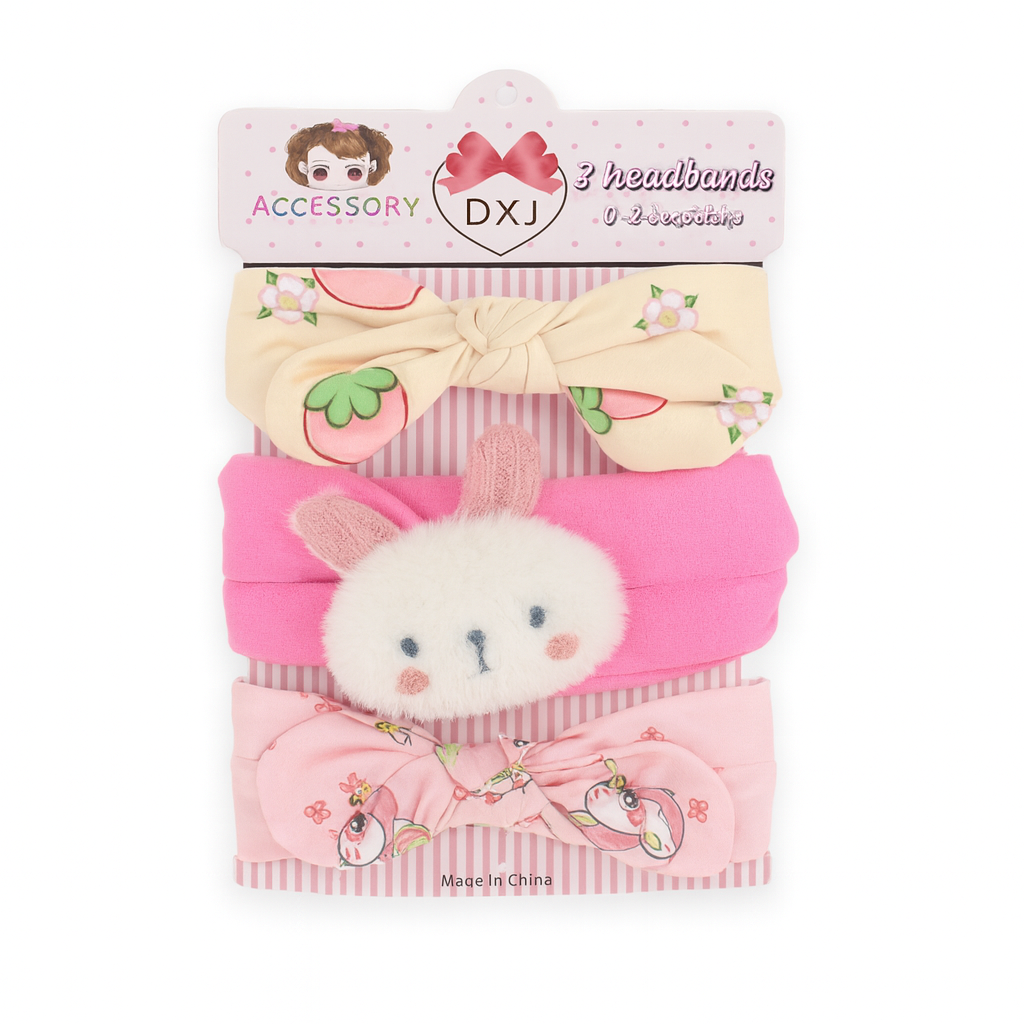 Bunny 3 piece Headband Set