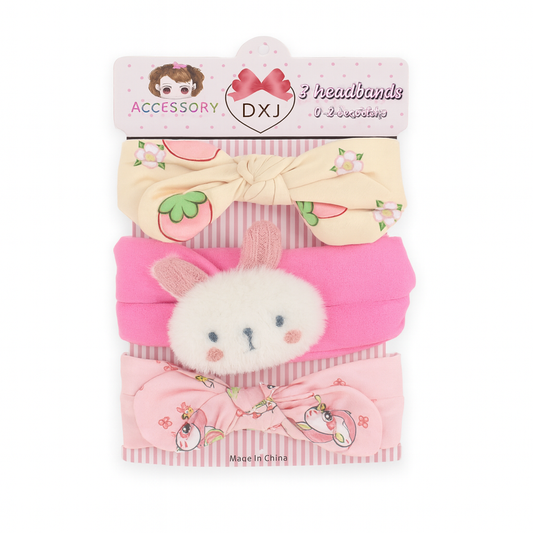 Bunny 3 piece Headband Set