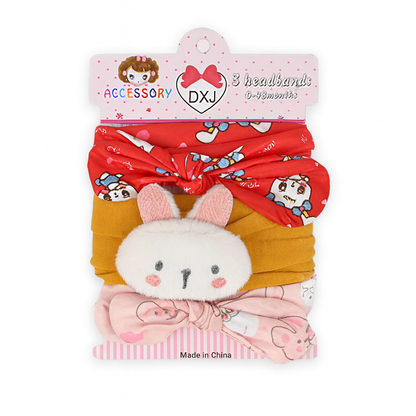 Bunny 3 piece Headband Set