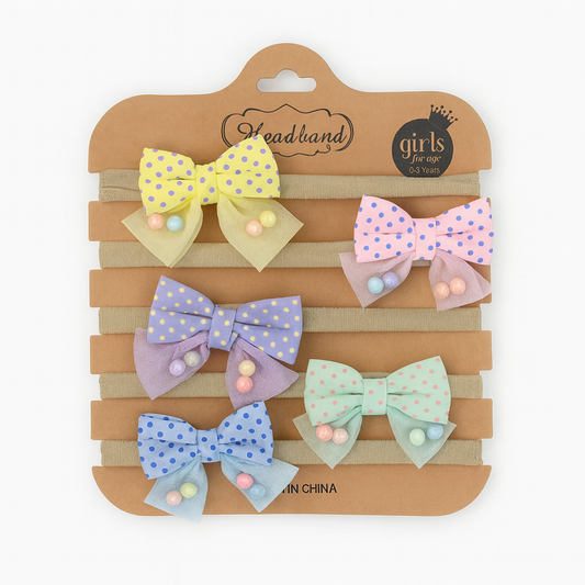 Dots 5 Piece Headband Set