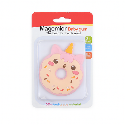 Unicorn Donut Round Baby Teether