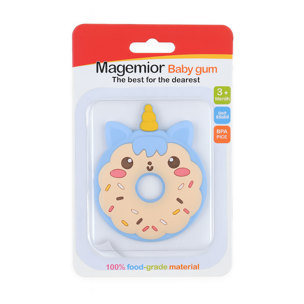 Unicorn Donut Round Baby Teether