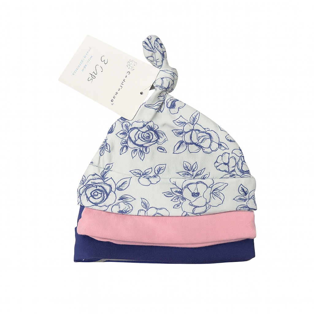 Hudson Blue Flower Knot Cap Pack Of 3