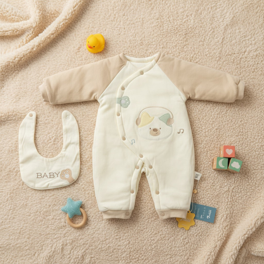 Music Pupp Quilted 2 Piece Romper Set