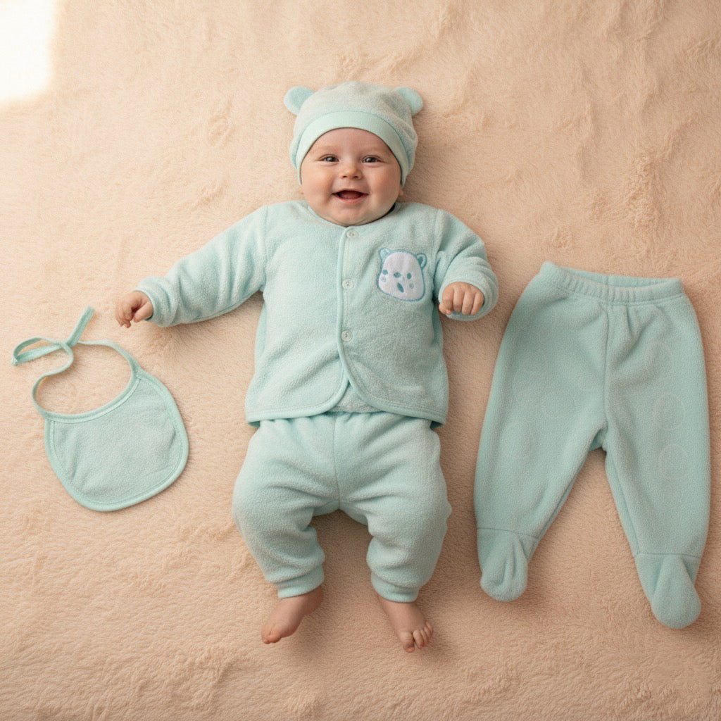 Green Bear Fleece 5 Piece Winter Starter Set