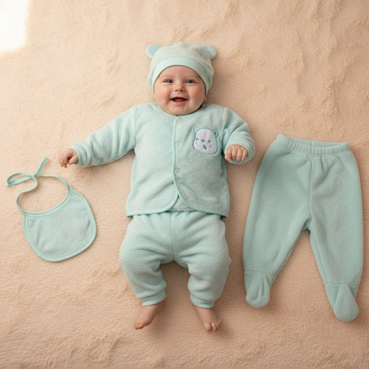 Green Bear Fleece 5 Piece Winter Starter Set