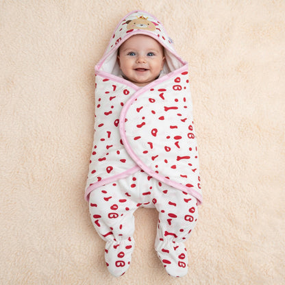 Pink Crown Quilted Swaddle And Sleep Bag