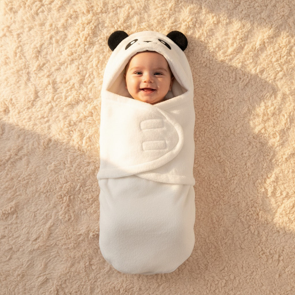 White Bear Fleece Swaddle Wrap