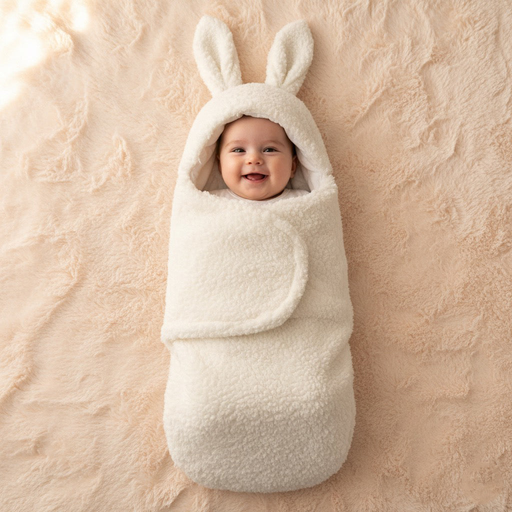 Plain White Quilted Swaddle And Sleep Bag