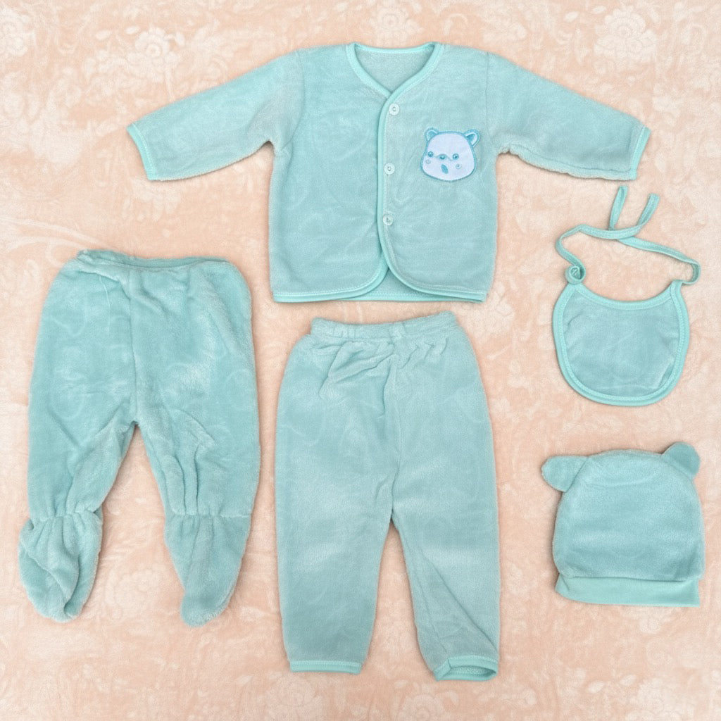 Green Bear Fleece 5 Piece Winter Starter Set