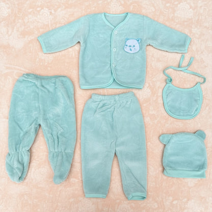 Green Bear Fleece 5 Piece Winter Starter Set