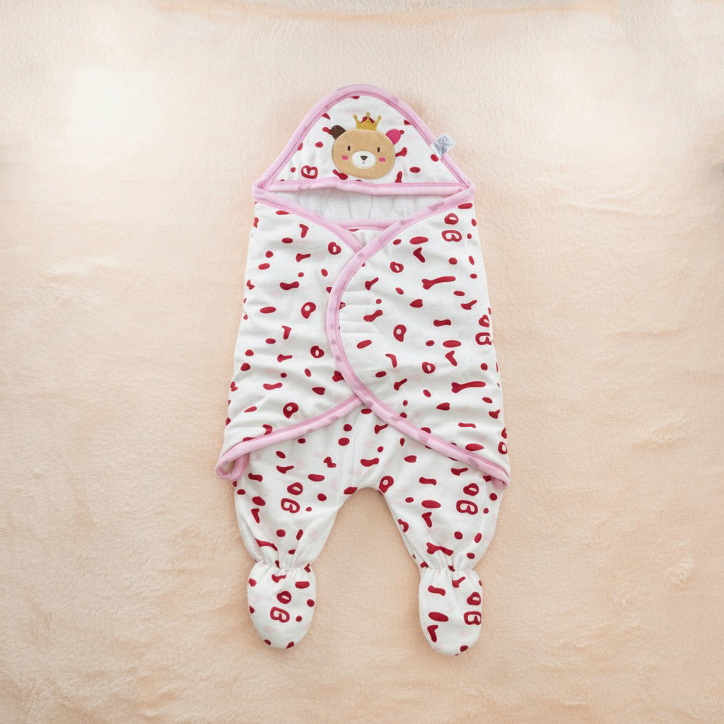 Pink Crown Quilted Swaddle And Sleep Bag