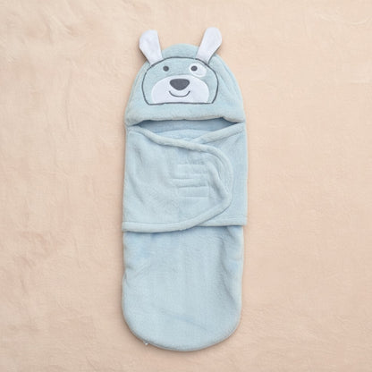 Smiley Bear Fleece Swaddle Wrap