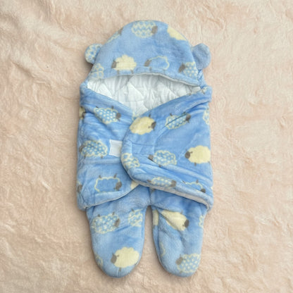 Blue Sheep Quilted Swaddle And Sleep Bag